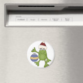 Santa Frog met Ornament Tshirts en geschenken Magneet (Insitu (Vaatwasser))