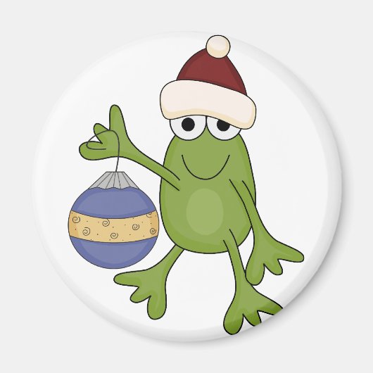 Santa Frog met Ornament Tshirts en geschenken Magneet (Voorkant)