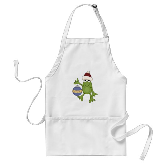Santa Frog met Ornament Tshirts en geschenken Standaard Schort (Voorkant)