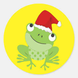 Santa Frog Ronde Sticker