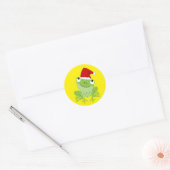 Santa Frog Ronde Sticker (Envelop)