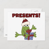 Santa Frog Tshirts en geschenken Feestdagenkaart (Voorkant / Achterkant)