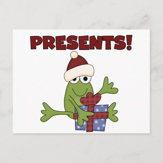 Santa Frog Tshirts en geschenken Feestdagenkaart (Voorkant)
