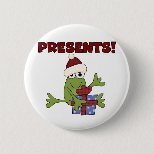 Santa Frog Tshirts en geschenken Ronde Button 5,7 Cm (Voorkant)