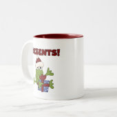 Santa Frog Tshirts en geschenken Tweekleurige Koffiemok (Voorkant links)