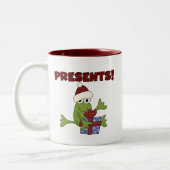 Santa Frog Tshirts en geschenken Tweekleurige Koffiemok (Links)