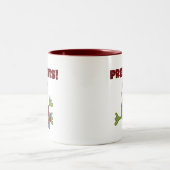 Santa Frog Tshirts en geschenken Tweekleurige Koffiemok (Center)