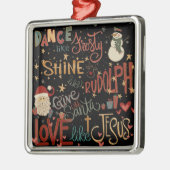 Santa Frosty Rudolph Jezus Kerstmis Inspirerend Metalen Ornament (Links)