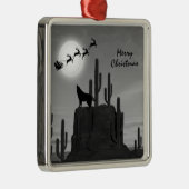Santa Full Moon Wolf-woestijn - Zuidoost-Kerstkers Metalen Ornament (Rechts)