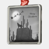 Santa Full Moon Wolf-woestijn - Zuidoost-Kerstkers Metalen Ornament (Links)
