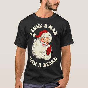 Santa Fun Retro Ik hou van een Man met een baard T-shirt