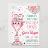 Santa Funny Girls Night Kerstfeest Kaart (Voorkant)