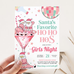 Santa Funny Girls Night Kerstfeest Kaart