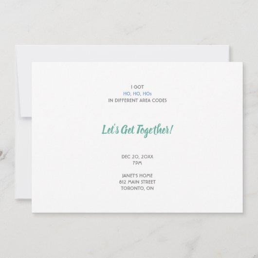 Santa Funny Pun kerst feestdag Kaart (Achterkant)