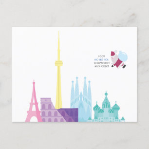 Santa Funny Pun-reiskaart voor kerstfeestdagen Feestdagenkaart