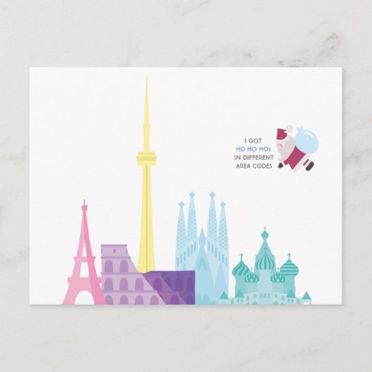 Santa Funny Pun-reiskaart voor kerstfeestdagen Feestdagenkaart (Voorkant)