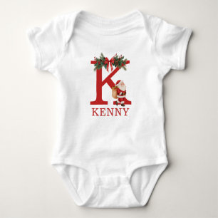 Santa Geborduurde en Naam Familie Matching Romper