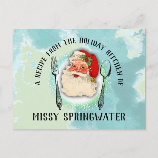 Santa gebruiksvoorwerpen koken bakken vakantie rec briefkaart (Voorkant)