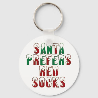 Santa geeft de voorkeur aan rode Sokken grappige L Sleutelhanger