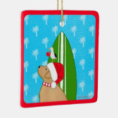 Santa Gele Lab Surfplank Hond Kerst Ornament (Rechts)