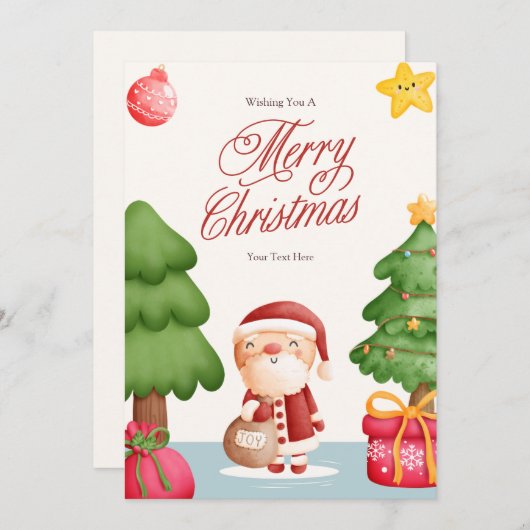 Santa gepersonaliseerde kerst Kaarten (Voorkant / Achterkant)