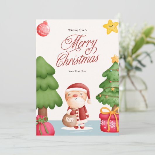 Santa gepersonaliseerde kerst Kaarten (Staand voorkant)