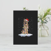 Santa German Shepherd kerstlampjes Dog Ma X-m Kaart (Staand voorkant)