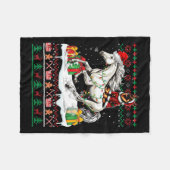 Santa German Shepherd Rijdend Paard Kerstzweet Fleece Deken (Voorkant (Horizontaal))