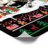 Santa German Shepherd Rijdend Paard Kerstzweet Poster (Hoek)