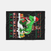 Santa German Shepherd Rijdend T-rex Kerstzweet Fleece Deken (Voorkant (Horizontaal))