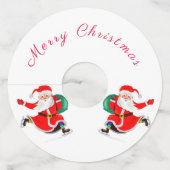 Santa - Geschenken voor iedereen - Fun - Vrolijk k Wijnglaslabel (Voorkant)