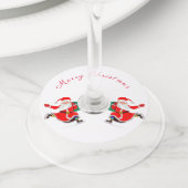 Santa - Geschenken voor iedereen - Fun - Vrolijk k Wijnglaslabel (Dichtbij)