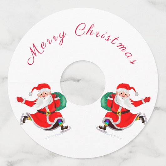 Santa - Geschenken voor iedereen - Fun - Vrolijk k Wijnglaslabel