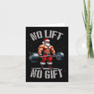 Santa Gewichtheffen Geen Lift Geen Gift Bodybuildi Kaart