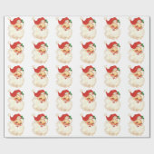Santa gezicht  cadeaupapier (Vlak)