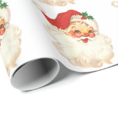 Santa gezicht  cadeaupapier (Rol Hoek)