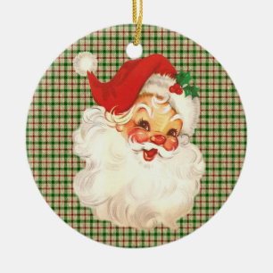 Santa gezicht  keramisch ornament