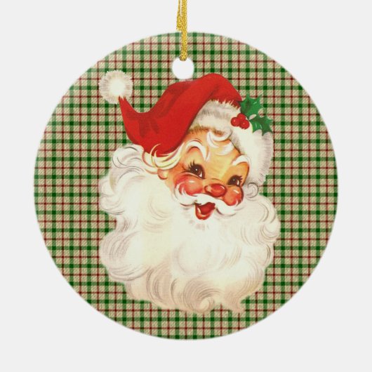 Santa gezicht  keramisch ornament (Achterkant)