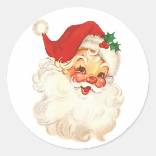 Santa gezicht  ronde sticker