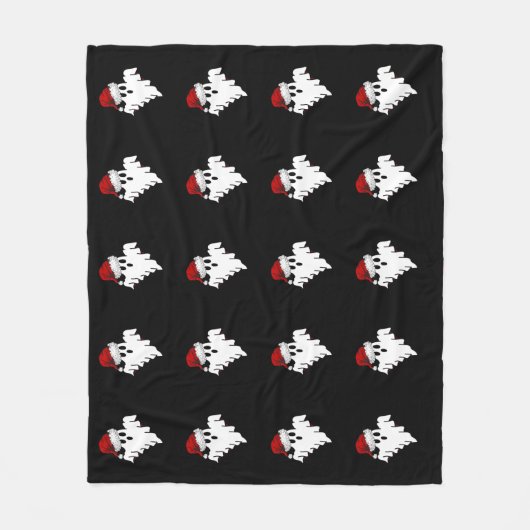 Santa Ghost Fleece Deken (Voorkant)