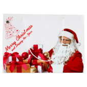 Santa Gift Bag - Groot, glanzend Large Cadeautasje (Achterkant)