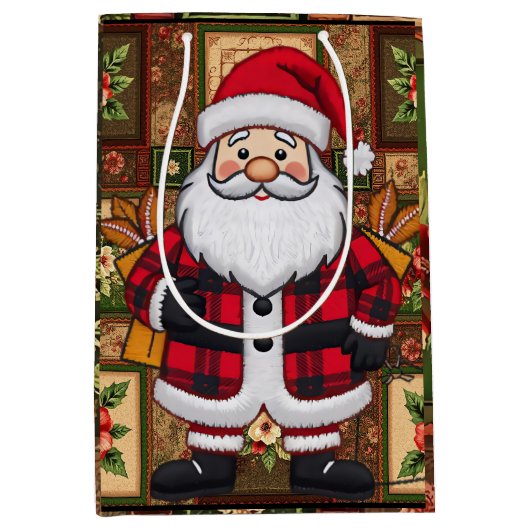 Santa Gift Bag  Medium Cadeauzakje (Voorkant)