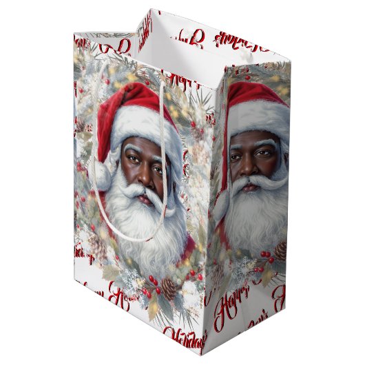 Santa Gift Bag Medium Cadeauzakje (Achterkant Gekanteld)