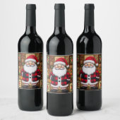 Santa Gift Bag Wijn Etiket (Flessen)