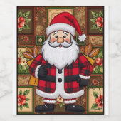 Santa Gift Bag Wijn Etiket (Enkel label)