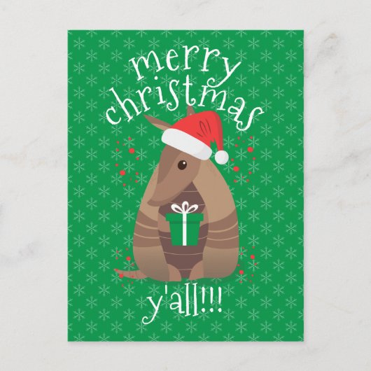 Santa Gift Giving Armadillo Texas Briefkaart (Voorkant)