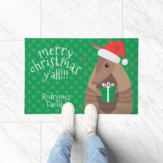 Santa Gift Giving Armadillo Texas Deurmat (Binnen)