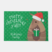 Santa Gift Giving Armadillo Texas Deurmat (Voorkant)