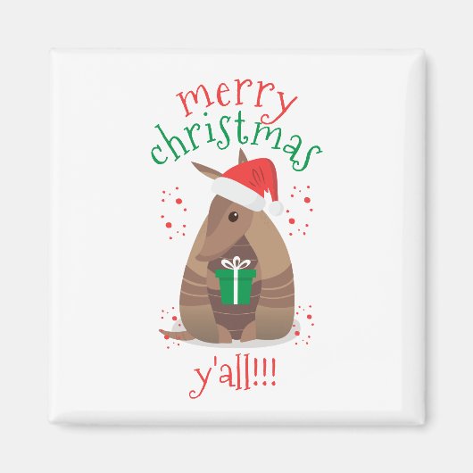 Santa Gift Giving Armadillo Texas Magneet (Voorkant)