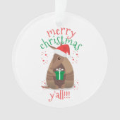 Santa Gift Giving Armadillo Texas Ornament (voorkant)